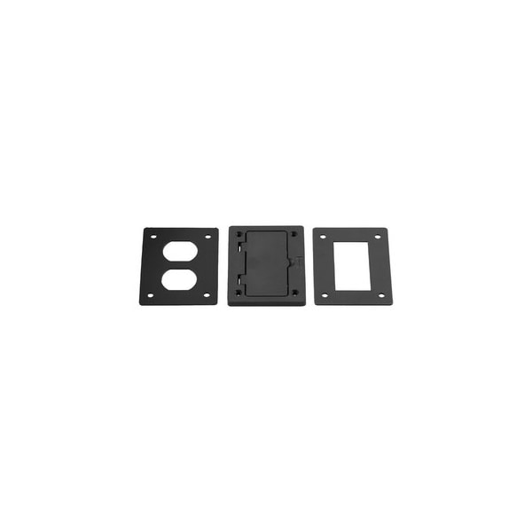 Hubbell Wiring 1-Gang Non-Metallic Cover, Includes Duplex and Style Line Decorator Inserts, Black PFBR826BLA - main
