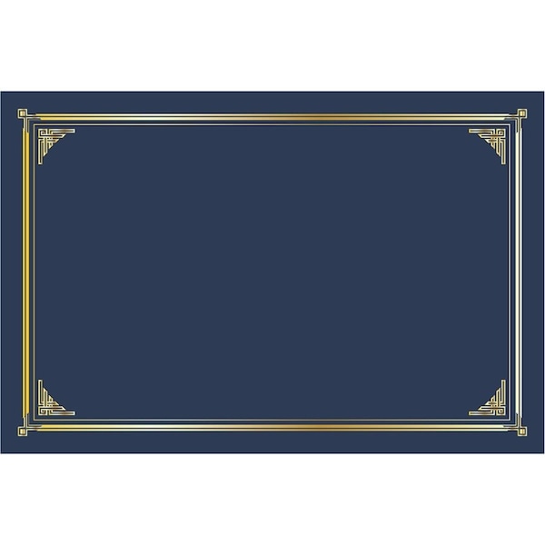 Geographics Certificate Holder, Linen, Gold Foil, Navy Blue, 8PK 48761 - main