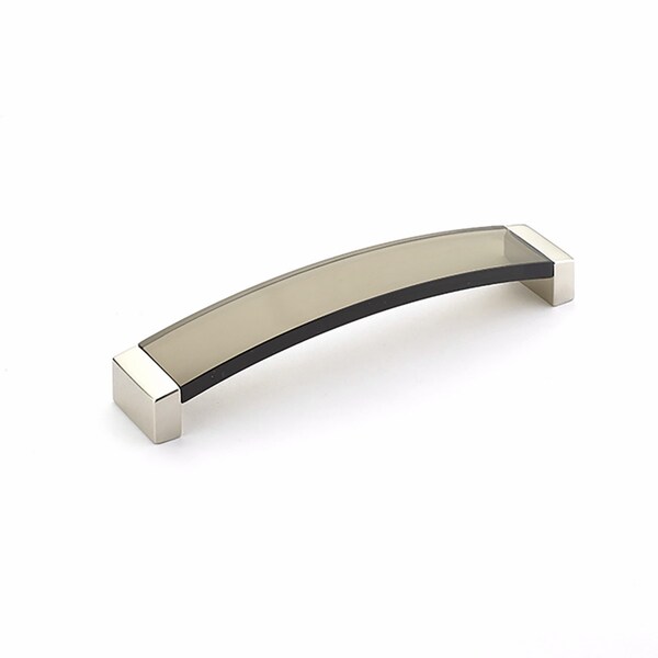 Schaub 6-5/16in Center to Center Positano Arch Smoke Cabinet Pull Satin Nickel Finish 321-15-SM - main