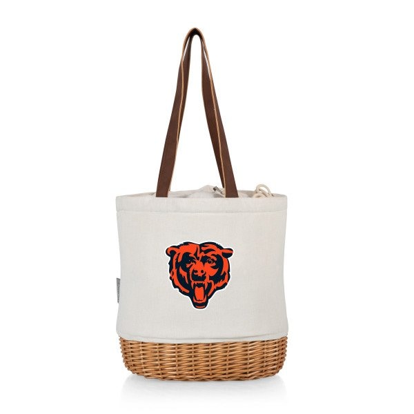 Picnic Time Family Of Brands Chicago Bears - Pico Willow and Canvas Lunch Basket, (Natural Canvas) 200-00-187-064-2 - main
