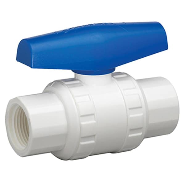 Gourmetgalley VBVP40B3B 0.5 in. PVC Schedule 40 Threaded Ball Valve - White GO1634445 - main