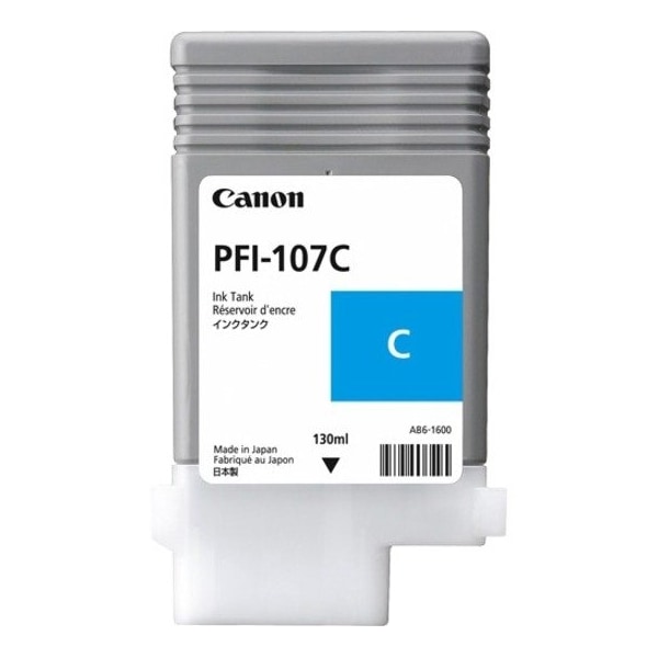 Canon PFI107C Genuine OEM Cyan Inkjet Cartridge 130ml 6706B001 - main