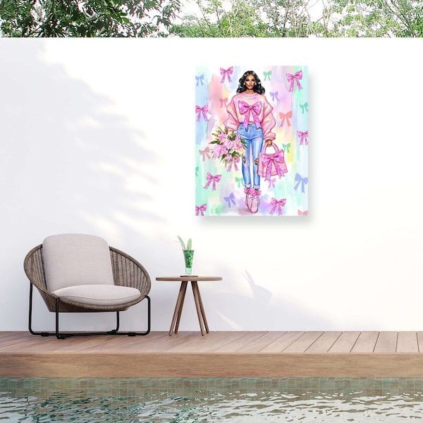 Trademark Fine Art Outdoor Canvas Art Jess Stempel Fashion 1 Wall Art for Patios, or Gardens GRL01819-OC2432WR - main