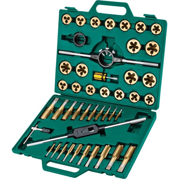 Grizzly Precision 45-Pc. Metric TiN Coated Tap & Die Set T34078 - main