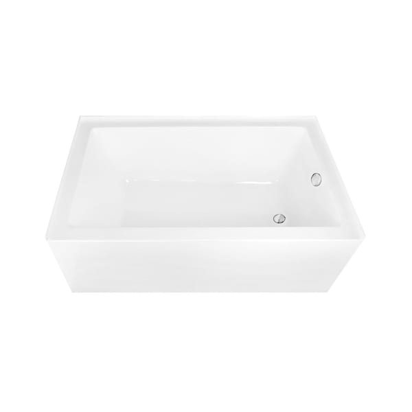 Kingston Brass 60-Inch Acrylic Rectangular 3-Wall Alcove Tub Combo w/ Waste and Overflow Drain, Right Hand Drain CVTAP603622R1 - main