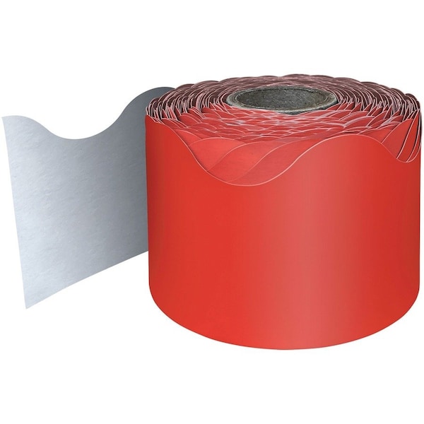 Carson Dellosa Red Rolled Scalloped Border, 65 Feet Per Roll, 3PK 108465 - main
