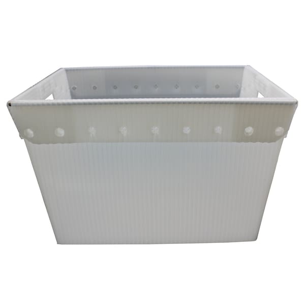 Flipside Corrugated Postal Storage Tote, 18-1/4 in L x 13-1/4 in W x 11-3/5 in H, Translucent, Plastic, 4 PK 40102 - main