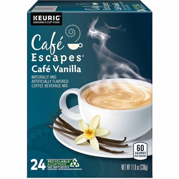 Caf Escapes Cafe Escapes Pod Cafe Vanilla, Keurig Single-Serve K-Cup Pods, 24 Count, Compatible with, 24PK 5000330125 - main