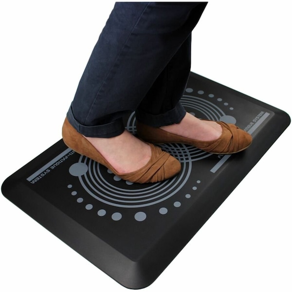 Floortex Antifatigue Mat, 32" L x 20" W, 43/64" Thickness, Polyurethane, Smooth, Black FCA22032BK - main