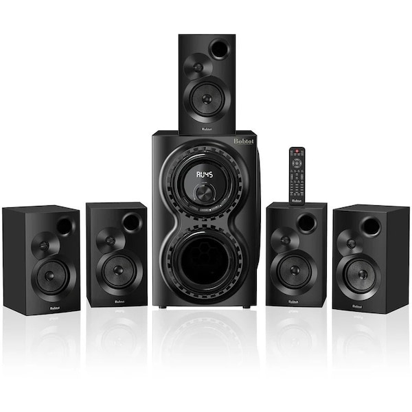 Bobtot 1400W Home Theater Speakers, 12in Subwoofer 5.1 Wired Stereo Audio System, Bluetooth HDMI ARC 803759 - main