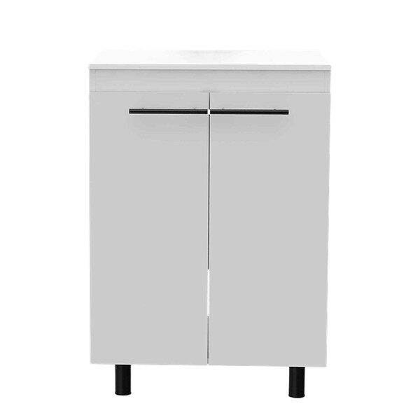 Homeroots 24" White Wood Freestanding Double Door Bathroom Vanity With Sink 478255 - main