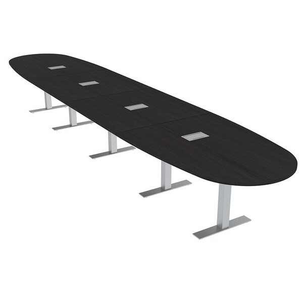 Skutchi Designs 18 Person Conference Table With Power Unit | 18' Boval Table | Harmony Series HAR-BOVL-48X216-T-U999ST19-ESIL - main