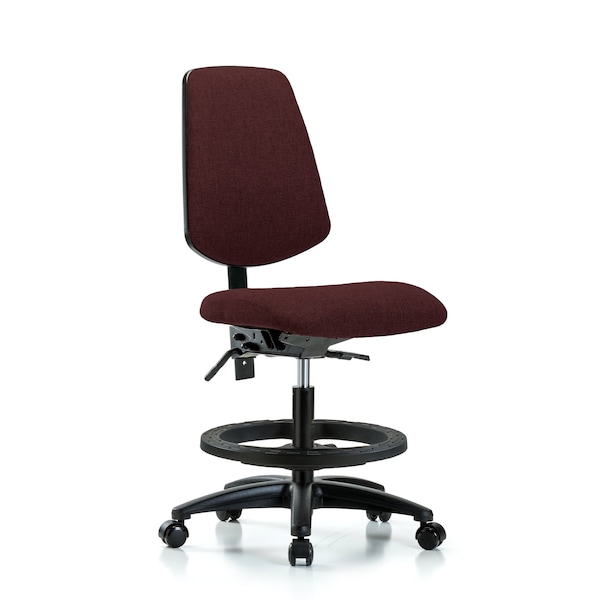 Blue Ridge Ergonomics Fab Med Bench Chair, Bk, BF, Cast, Bur, No Arms, 22" to 29" Height, Burgundy BR-FMBCH-MB-RG-T0-A0-BF-RC-F41 - main