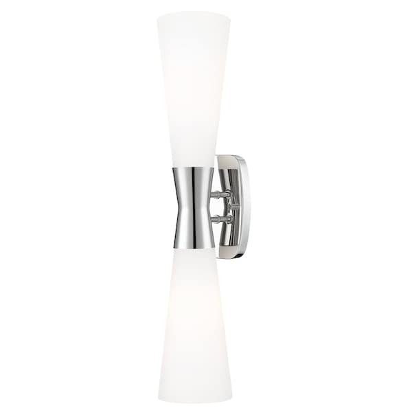 Z-Lite Emrys Polished Nickel 2 Light Wall Sconce 4504-2SL-PN - main