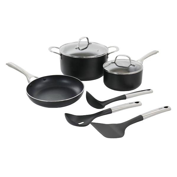 Oster Palladium 8 Piece Aluminum Cookware Set in Black 127707.08 - main