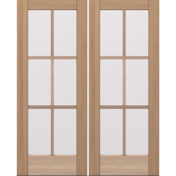 Doornmore G106, 66.5" x 82" ( 2x32" Door) Left Hand, Mahogany SDL 6 Lite Exterior Door G106-SW-3280_2_LI - main