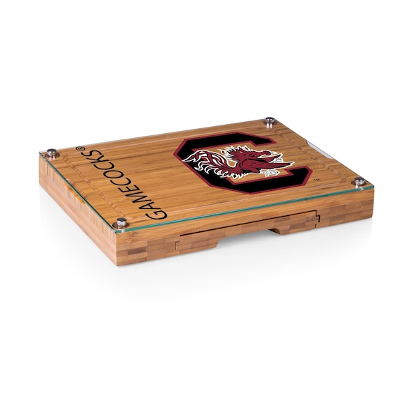 Picnic Time Family Of Brands NCAA South Carolina Gamecocks Concerto Glass Top Cheese Board and Knife Set 919-00-505-524-0 - main