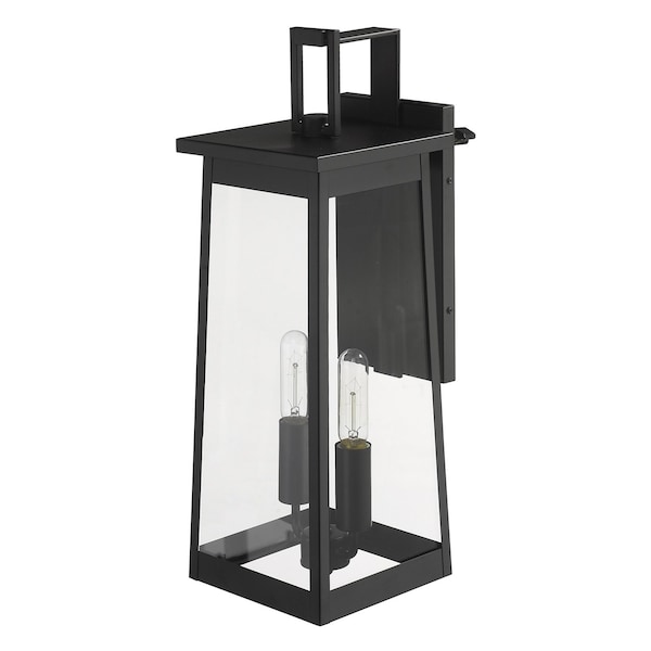 Homeroots Alden 2-Light Matte Black Wall Light 398456 - main