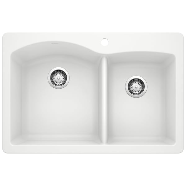 Blanco Diamond 1-3/4 Bowl Dual Deck, White 440216 - main