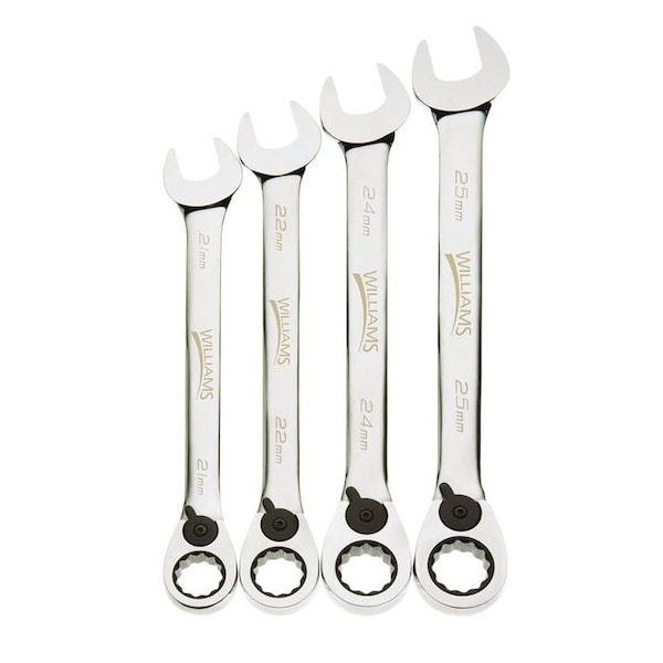 Williams Williams Ratchet Combo Wrench Set, 4 pcs., Metric JHWMWS-4RC - main