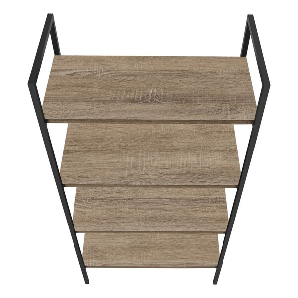 Homeroots 48" Taupe Metal Four Tier Etagere Bookcase 489798 - main
