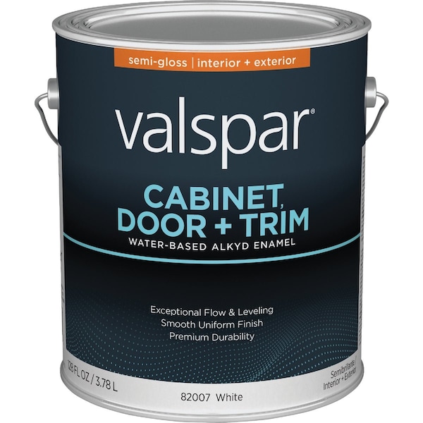 Valspar Cabinet Door & Trim Waterborne Alkyd Semi-Gloss Interior/Exterior Enamel Wht Base 1 Gal. 028.0082007.007 - main