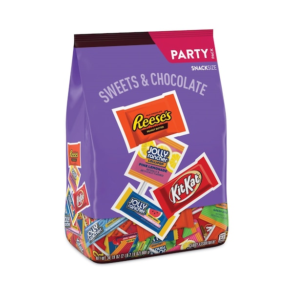 Hersheys Snack-Size Sweets and Chocolate Assortment Party Pack, 34.19 oz Bag HEC93942 - main