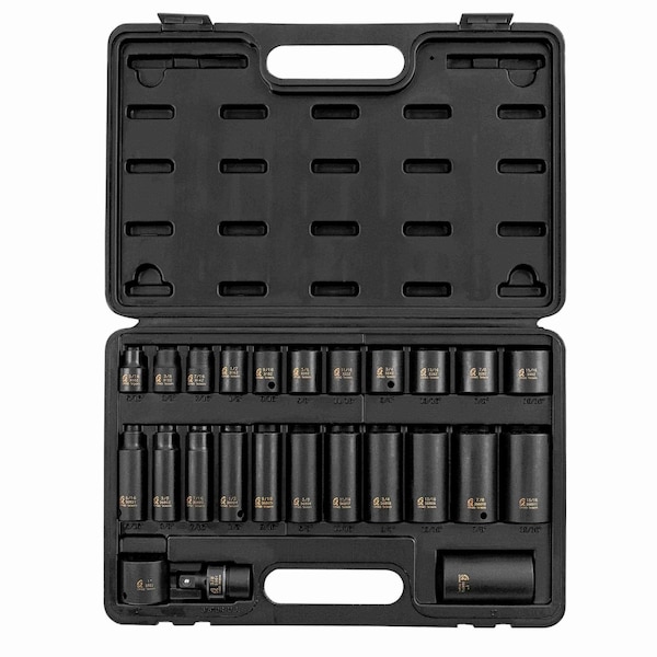 Sunex 3/8 in Drive Sae 12 Point Standard & Deep 25-Piece Master Impact Socket Set 3326 - main