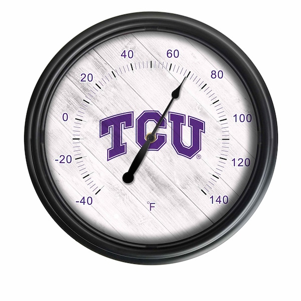 Holland Bar Stool Co Texas Christian University Indoor/Outdoor LED Thermometer ODThrm14BK-08TexChr - main