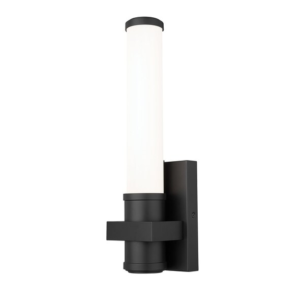 Z-Lite Idris 1 Light Wall Sconce, Matte Black/Opal White, 5 In W 1019-1S-MB-LED - main