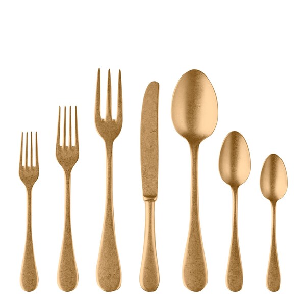 Mepra Vintage Pewter Flatware Set - 32 Pieces - Gold 1097VI22032 - main