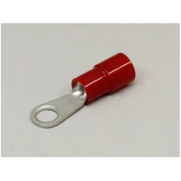 Nichifu Eco-Friendly Polycarbonate Insulated Ring Terminals, Stud #6, AWG 22-16 TMEX 1.25-3.5N-RED - main