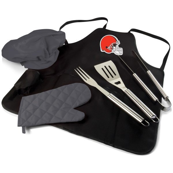 Picnic Time Family Of Brands NFL Cleveland Browns - BBQ Apron Tote Pro Grill Set 635-88-179-084-2 - main