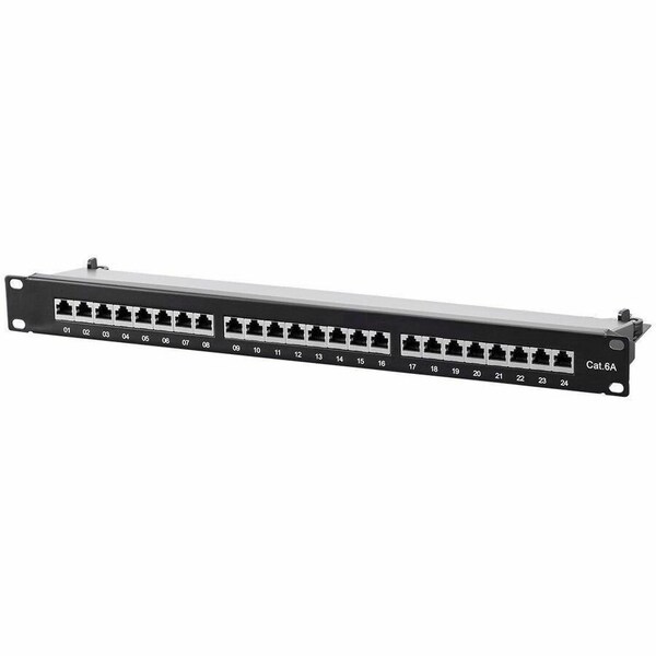 Monoprice Entegrade Series Cat6A 19in 1U Patch Panel_ Shielded_ 24-port Dual IDC 39752 - main