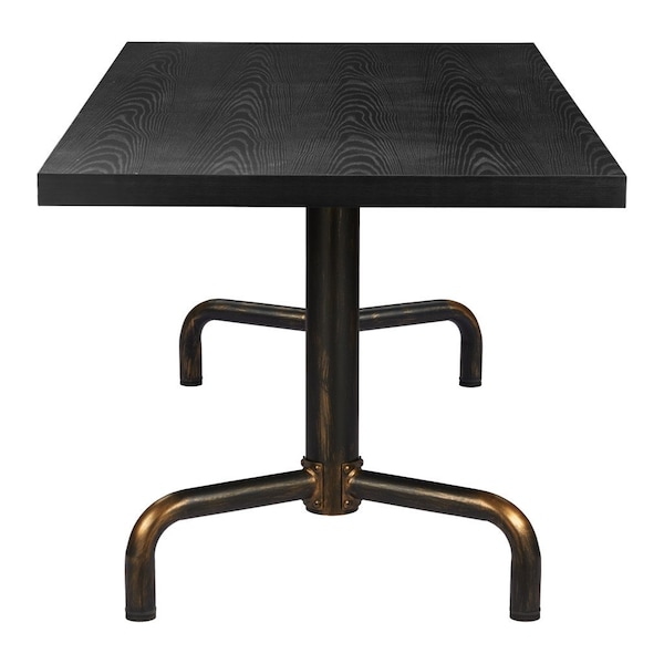 Homeroots 71" Black and Gold Wood and Steel Trestle Base Dining Table 572225 - main
