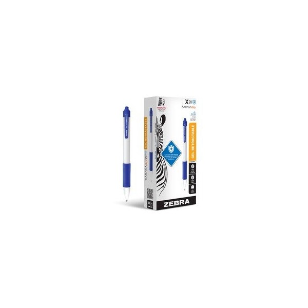Zebra SARASA dry X20+ Gel Retractable RDI, 0.7 mm Medium Conical Pen Point, Retractable, Blue Ink, 6PK 41620 - main