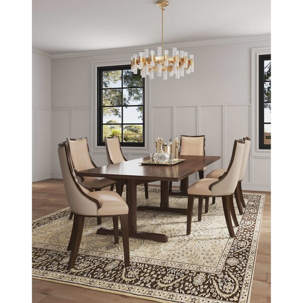 Manhattan Comfort Grand Faux Leather Dining Chair in Tan with Beech Wood Frame - Set of 2 2-DC048-TN - main