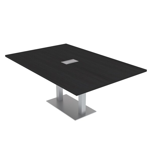 Skutchi Designs Rectangle Conference Table With Power, 48 in W, 72 in L, Black HAR-REC-48X72-DOU-U999ST19-ESIL - main