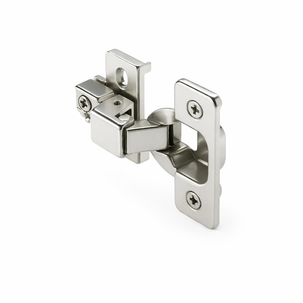 Sapphire 1/2 in. Half Overlay Self-Closing No Radius Cabinet Hinge in Satin Nickel - Pack of 2 SP-804404 - main
