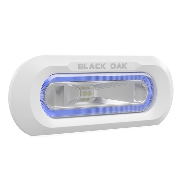 Black Oak Led Black Oak Low Pro Marine Spreader Light - Flush Mount - White Housing - Blue LED MLPS-FB - main