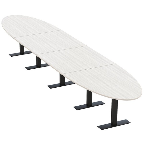 Skutchi Designs 18ft Oval Conference Table With Power | Harmony Series | 16 Person Meeting Room Table HAR-OVL-48X216-T.BK-WA7976-NA - main