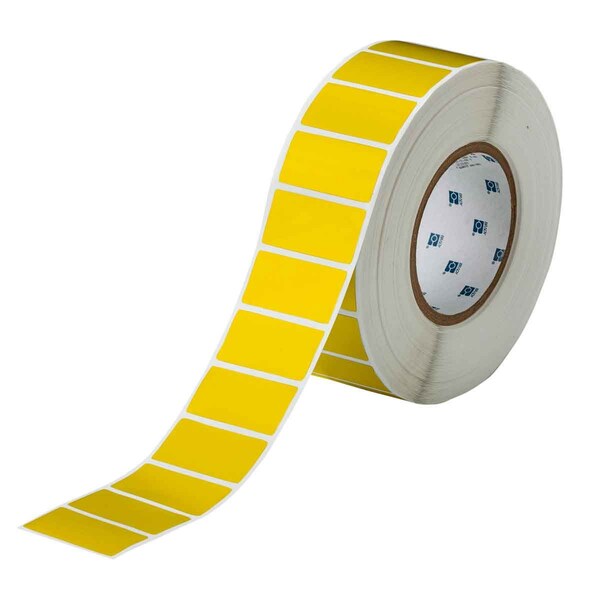 Brady Weather Resistant Polyester Outdoor Labels 1 in H x 2 in W Yellow 3000/RL THT-17-8591-3-YL - main