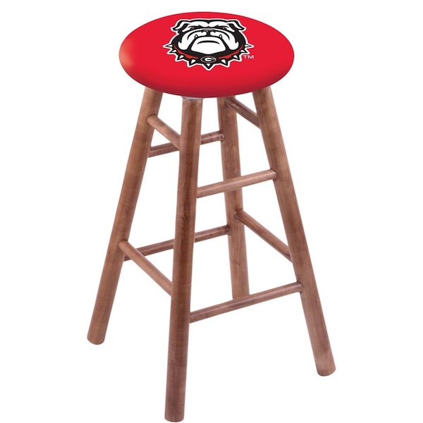 Holland Bar Stool Co Maple Bar Stool, Medium Finish, Georgia "Bulldog" Seat RC30MSMed - main
