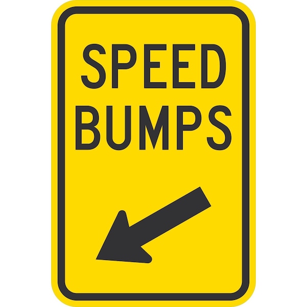 Lyle Speed Bumps with Diagonally Left Arrow, 12x18, High Intensity Prismatic, Yellow G-4202-HI_12x18 - main