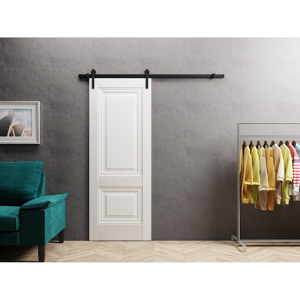 Sartodoors Slab Barn Door Panel 18 x 80in, White Silk, Sturdy Finished Interior Doors, Pocket Closet Sliding LUCIA8831S-WS-18 - main