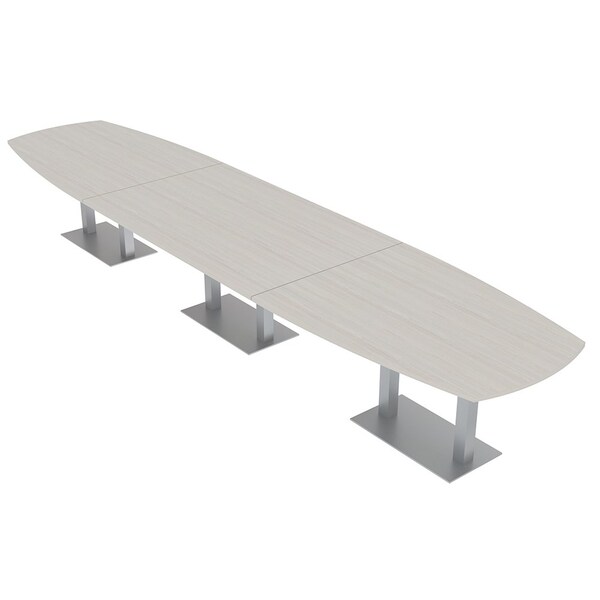 Skutchi Designs Arc Rectangle Meeting Room Table, 45 in W, 192 in L, Ivory HAR-AREC-48X192-DOU-K458 - main