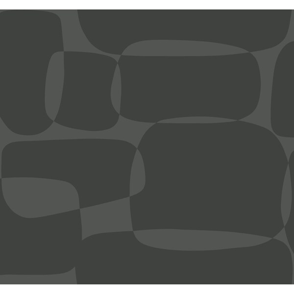 York Wallcoverings Block Black and Metallic Wallpaper AG2073 - main