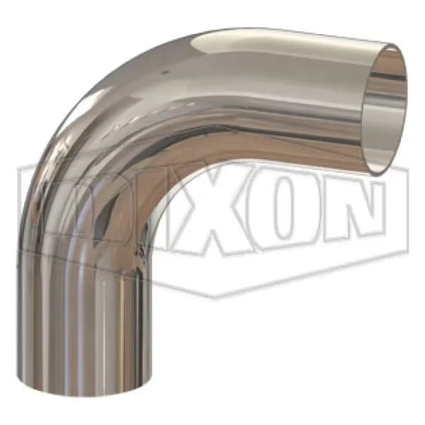 Dixon T2S BioPharm Line High Purity Bradford Pipe Elbow, 2 in Nominal, Weld End Style, 316L Stainless Stee T2S-200PM - main
