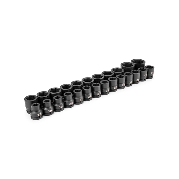 Tekton 3/4 Inch Drive 6-Point Impact Socket Set, 25-Piece 17-50 mm, Common Sizes SID93013 - main