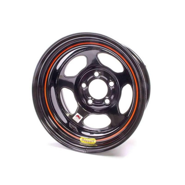 Bassett 58AC3I IMCA Inertia Wheel - 15 x 8 in. - 5 x 4.75 in. - Black - 3 in. Back Spacing - 19 lbs BAS58AC3I - main